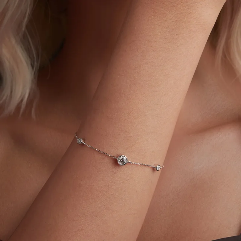 (slika za) Zapestnica PANDORA Style Starry Moissanite (z enim certifikatom) - MSB018 - Ogled 4