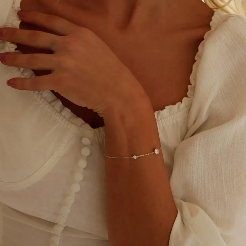 (slika za) Zapestnica PANDORA Style Starry Moissanite (z enim certifikatom) - MSB018 - Ogled 5