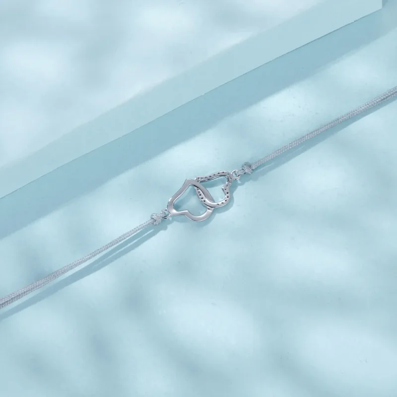 (slika za) Zapestnica s prepletenimi srčki v stilu PANDORA - SCB274 - Ogled 4