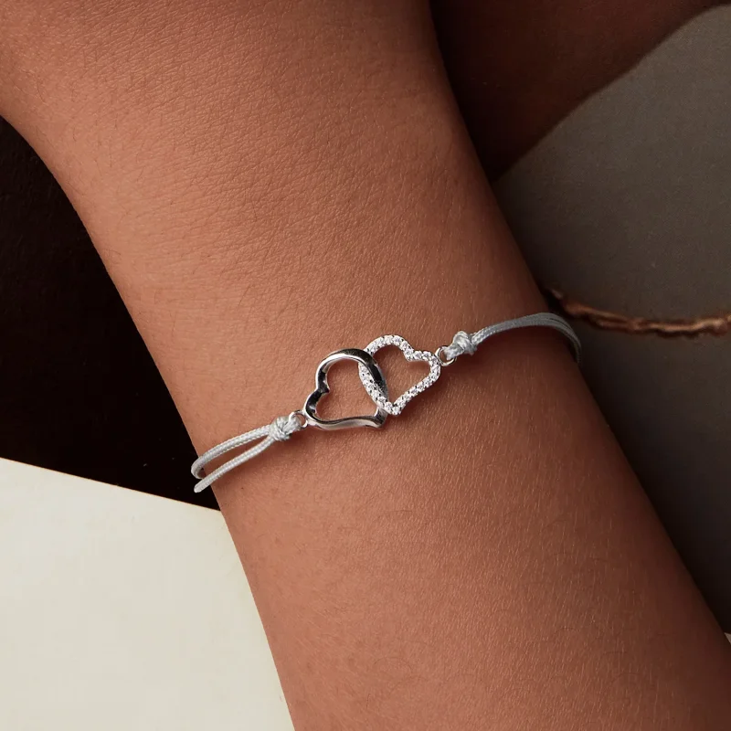 (slika za) Zapestnica s prepletenimi srčki v stilu PANDORA - SCB274 - Ogled 8