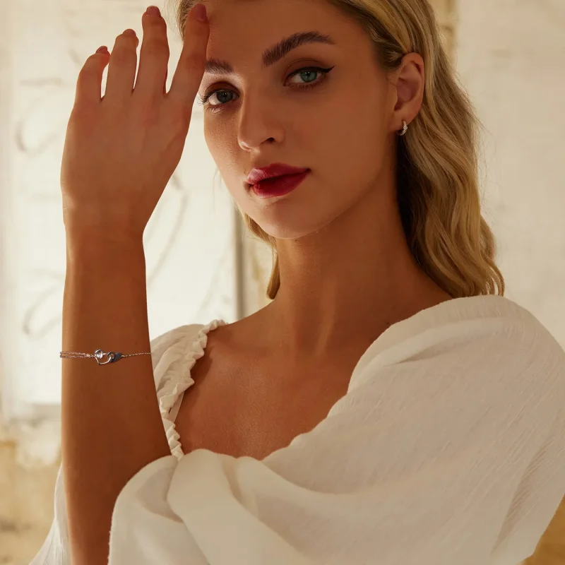 (slika za) Zapestnica z dvojnim srcem v stilu PANDORA - BSB178 - Ogled 6