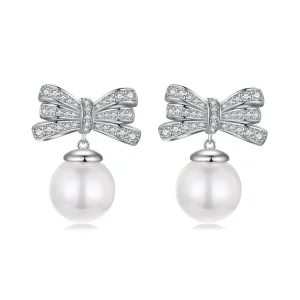 (slika za) Biserni uhani s pentljo v stilu PANDORA - YIE247