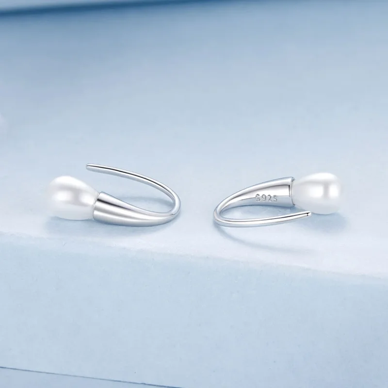 (slika za) Biserni uhani v obliki solze v stilu PANDORA - BSE1054 - Ogled 2