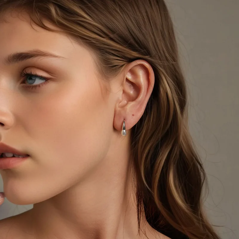 (slika za) Biserni uhani v obliki solze v stilu PANDORA - BSE1054 - Ogled 7