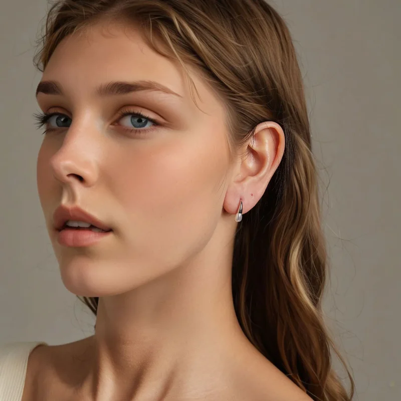 (slika za) Biserni uhani v obliki solze v stilu PANDORA - BSE1054 - Ogled 8