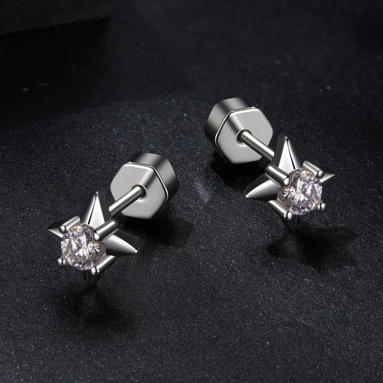 Bleščeči uhani PANDORA Style Star (en certifikat) - MSE067