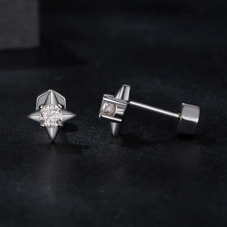 Bleščeči uhani PANDORA Style Star (en certifikat) - MSE067