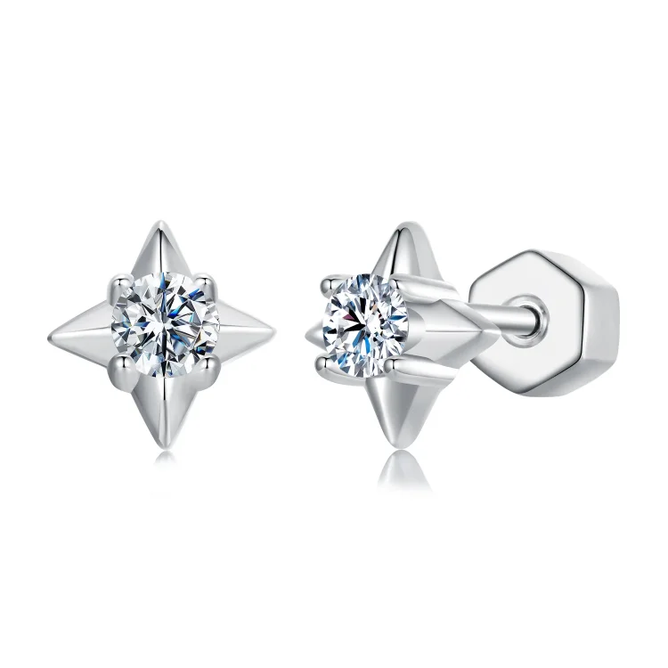 Bleščeči uhani PANDORA Style Star (en certifikat) - MSE067