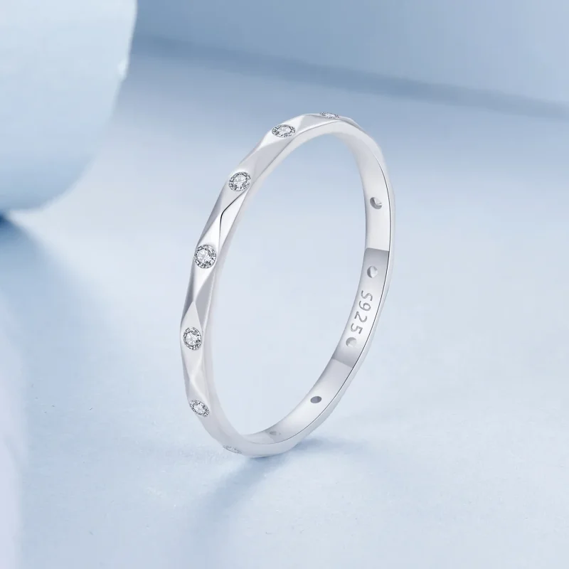 (slika za) Majhen enojni prstan s svetlečim diamantom PANDORA Style - BSR578 - Ogled 2