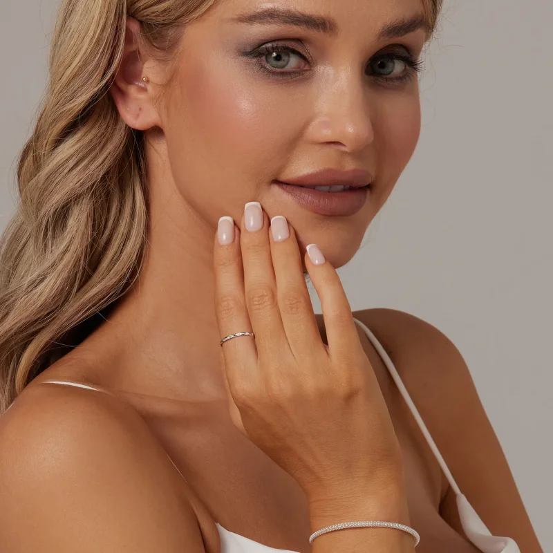 (slika za) Majhen enojni prstan s svetlečim diamantom PANDORA Style - BSR578 - Ogled 7