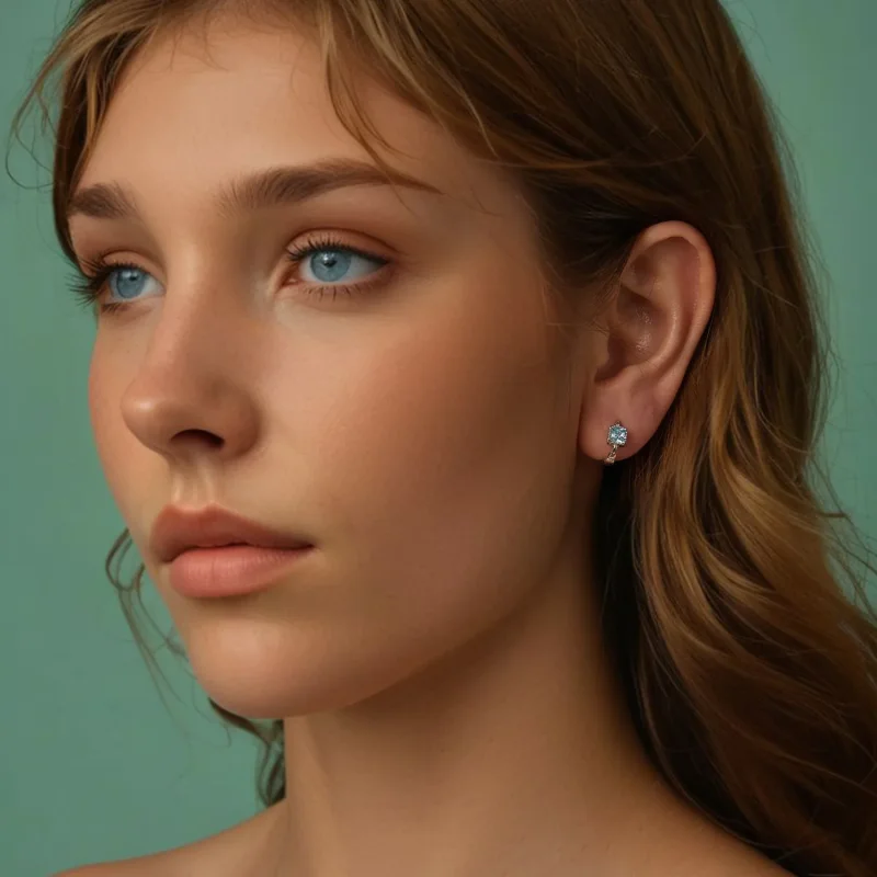 (slika za) Mornarsko modri kvadratni uhani princese PANDORA - BSE1100 - Ogled 7