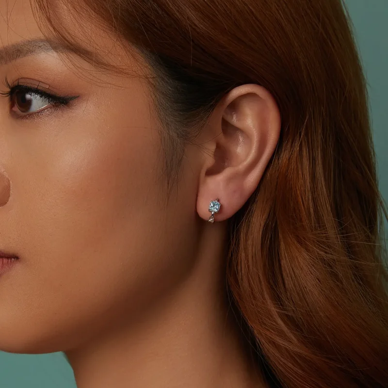 (slika za) Mornarsko modri kvadratni uhani princese PANDORA - BSE1100 - Ogled 8