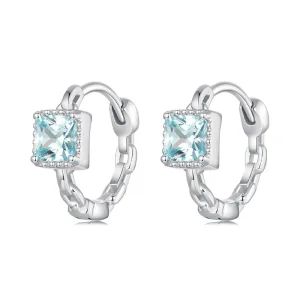 (slika za) Mornarsko modri kvadratni uhani princese PANDORA - BSE1100