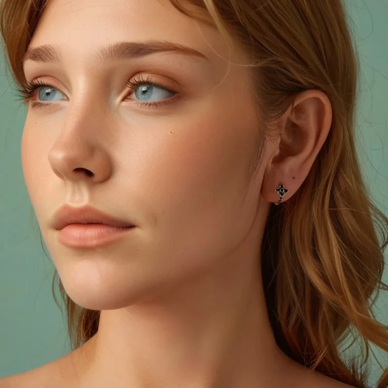 (slika za) Nočni cvetlični uhani v stilu PANDORA - SCE1801 - Ogled 7