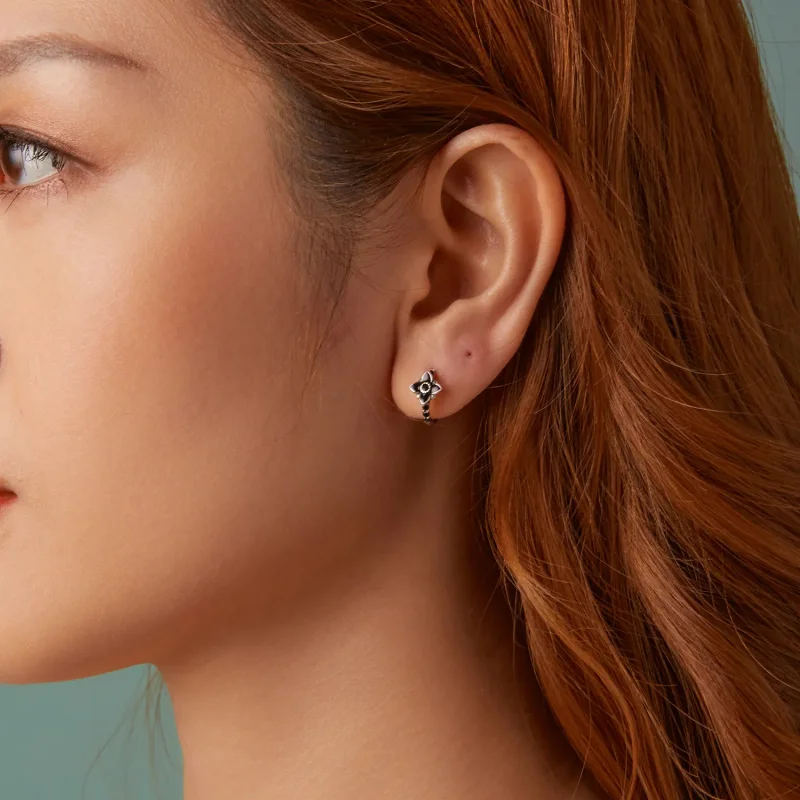 (slika za) Nočni cvetlični uhani v stilu PANDORA - SCE1801 - Ogled 10