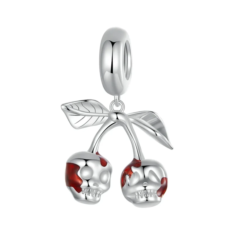 (slika za) Obesek s češnjevo lobanjo v stilu PANDORA - SCC2904 - Slika izdelka