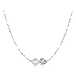 Ogrlica iz moissanite vrtnice v stilu PANDORA (z enim certifikatom) - MSN040