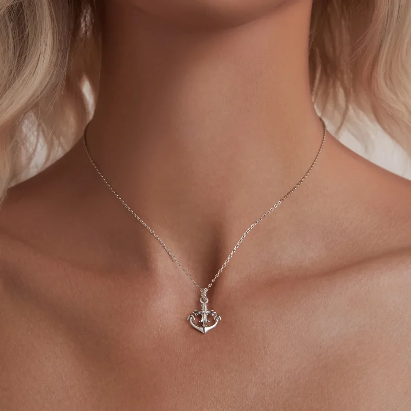 (slika za) Ogrlica s sidrom v stilu PANDORA - BSN393 - Ogled 5