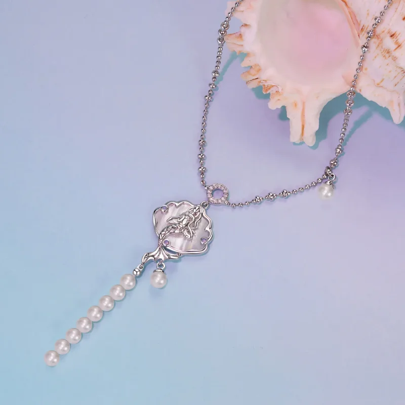 (slika za) Ogrlica s sireno v stilu PANDORA - YIN113 - Ogled 4