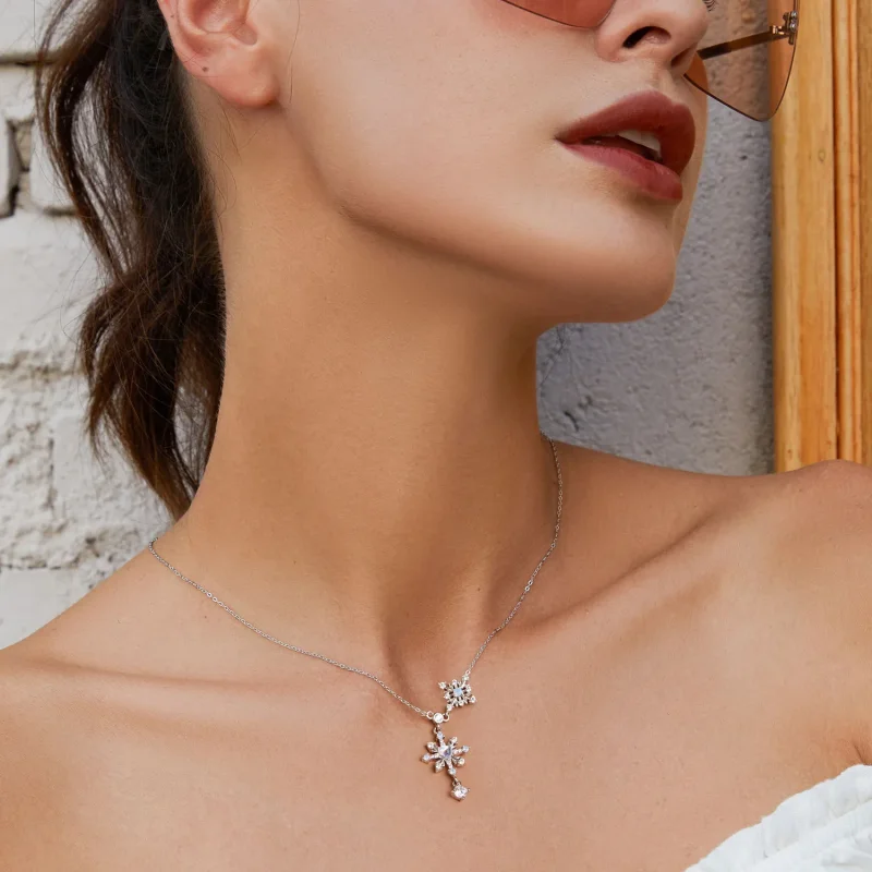 (slika za) Ogrlica s snežinkami v stilu PANDORA - BSN364 - Ogled 6