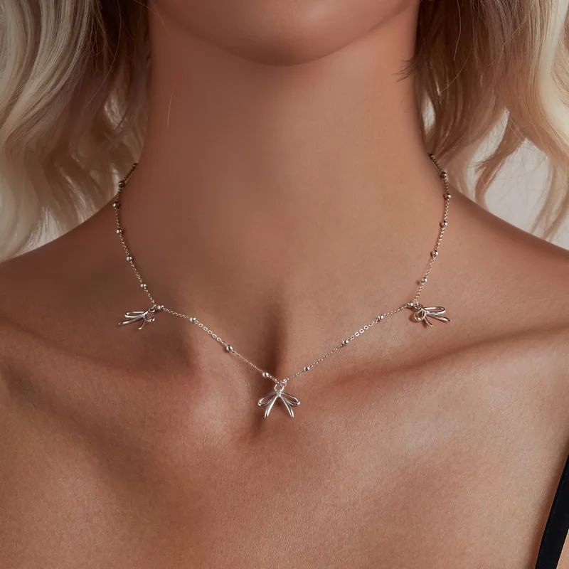 (slika za) Ogrlica s pentljo v stilu PANDORA - SCN529 - Ogled 5