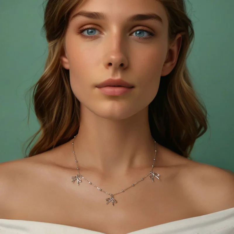 (slika za) Ogrlica s pentljo v stilu PANDORA - SCN529 - Ogled 6