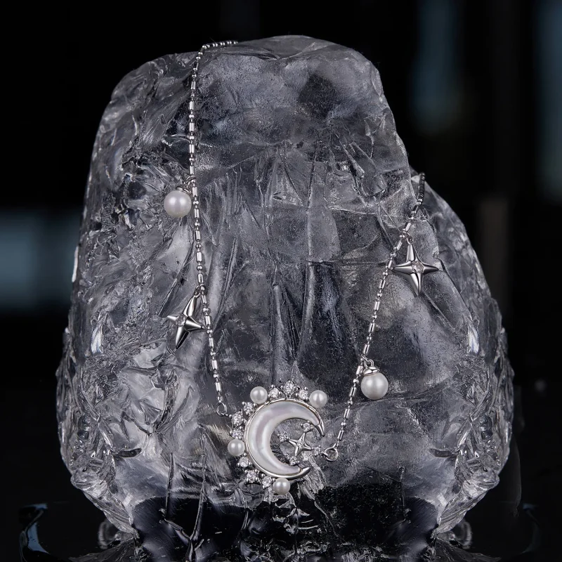 (slika za) Ogrlica s polmesecem v slogu PANDORA - YIN115 - Ogled 2