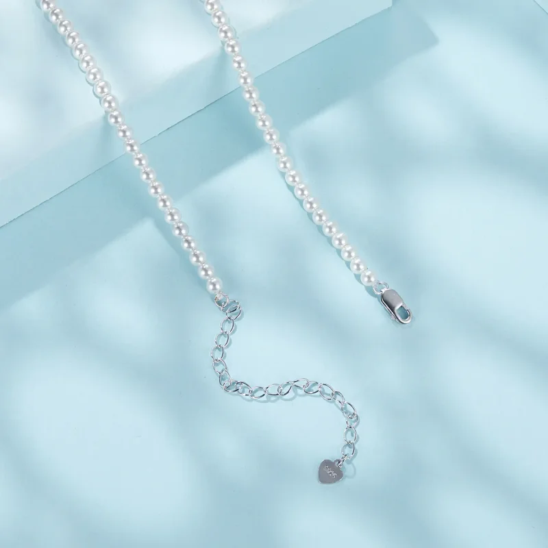 (slika za) Ogrlica z avstralskimi belimi biseri v stilu PANDORA - SCN526 - Ogled 5