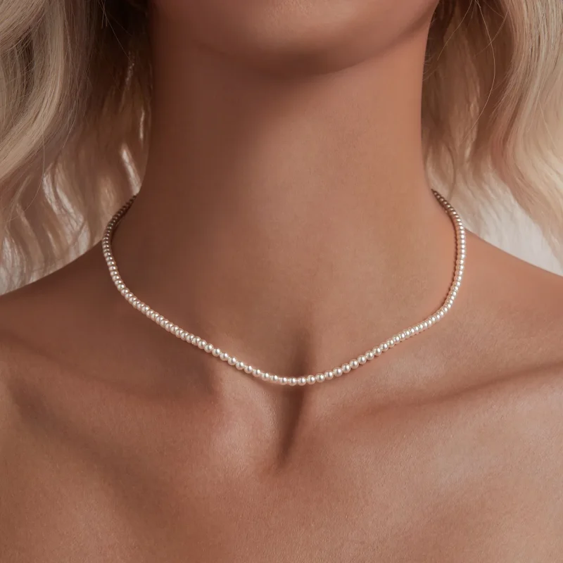 (slika za) Ogrlica z avstralskimi belimi biseri v stilu PANDORA - SCN526 - Ogled 6