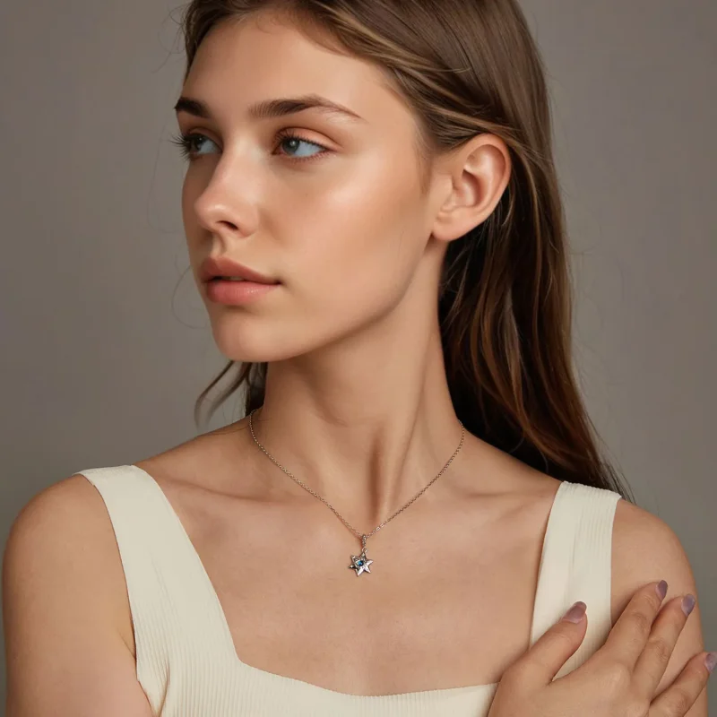 (slika za) Ogrlica z demonskimi očmi v stilu PANDORA Starburst - BSN397 - Ogled 5