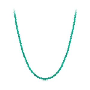 (slika za) PANDORA Ogrlica za ključnico iz zelenega ahata - BSN403