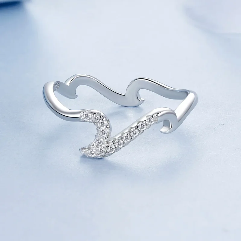 (slika za) PANDORA stilski prstan z valovi - BSR587 - Ogled 4