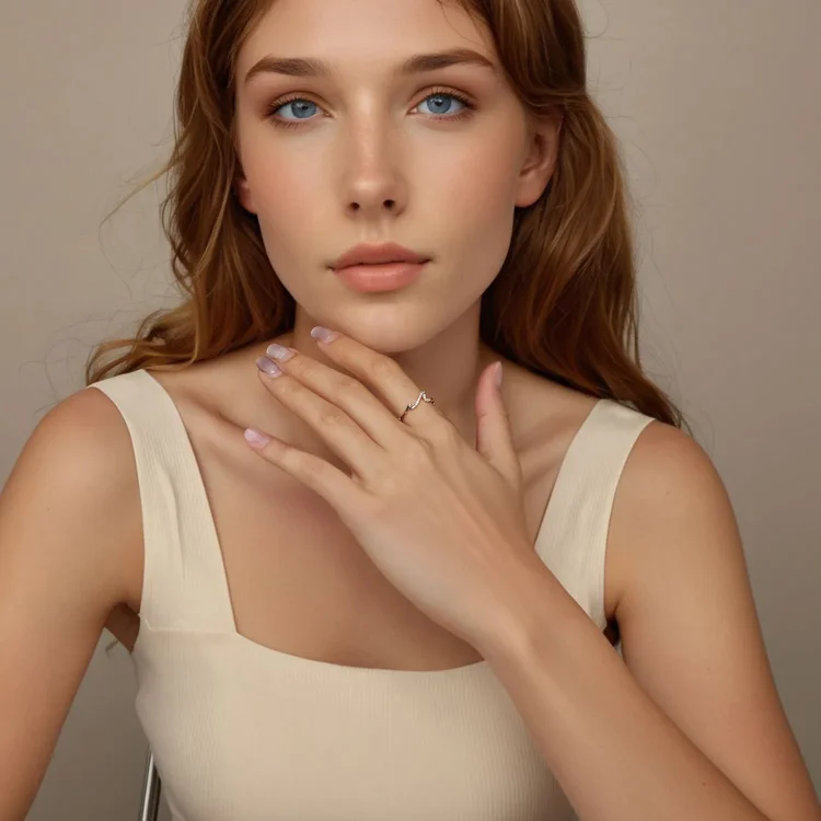 PANDORA stilski prstan z valovi - BSR587