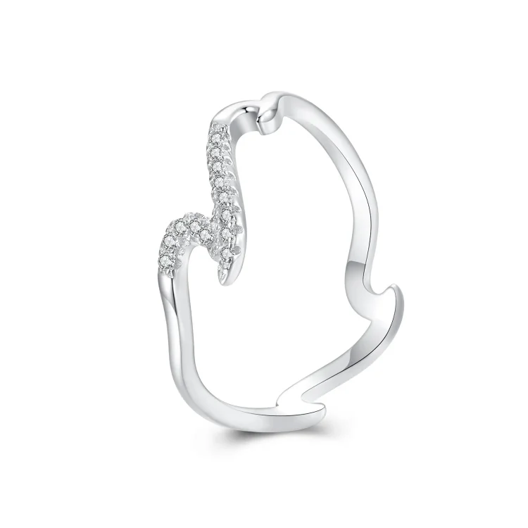 PANDORA stilski prstan z valovi - BSR587