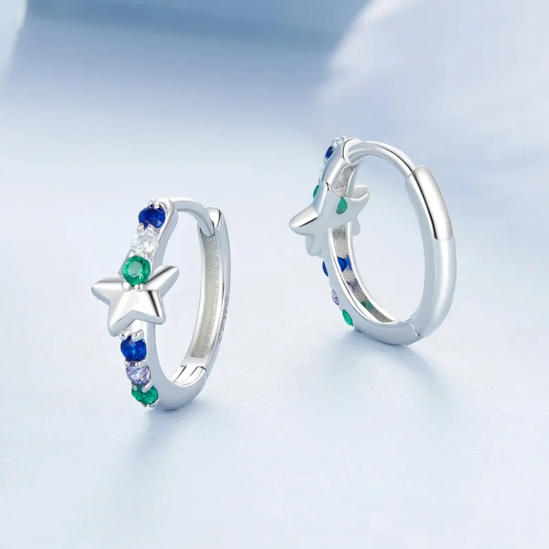 (slika za) PANDORA Style Barvni zvezdni uhani - BSE1048 - Ogled 3