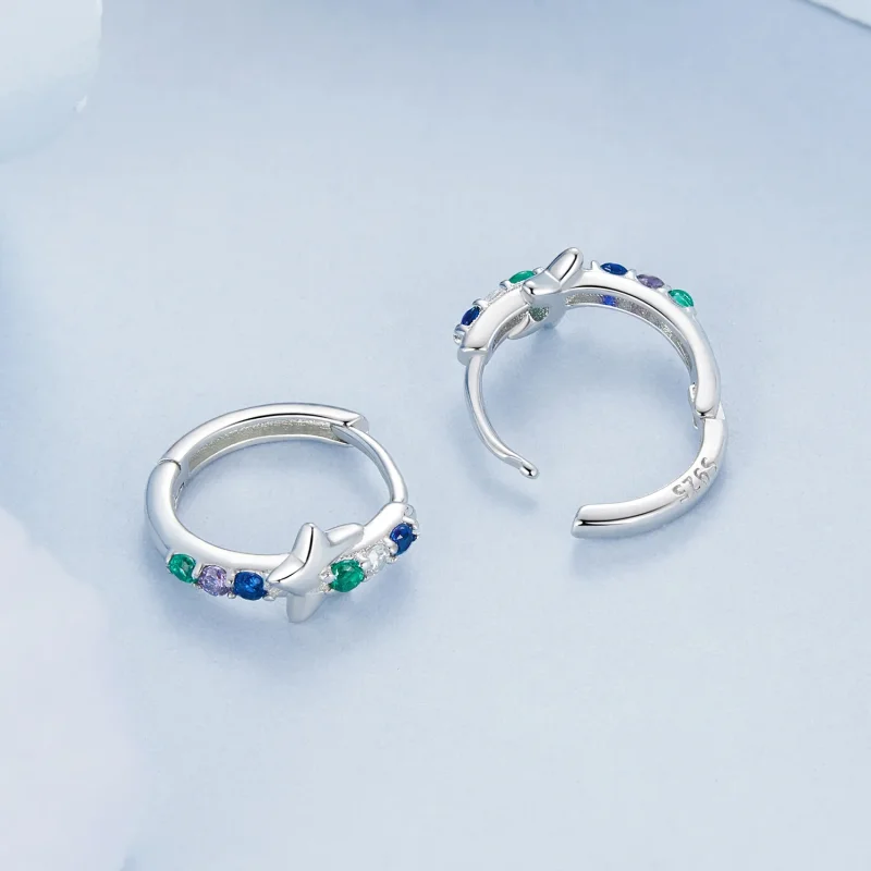 (slika za) PANDORA Style Barvni zvezdni uhani - BSE1048 - Ogled 4