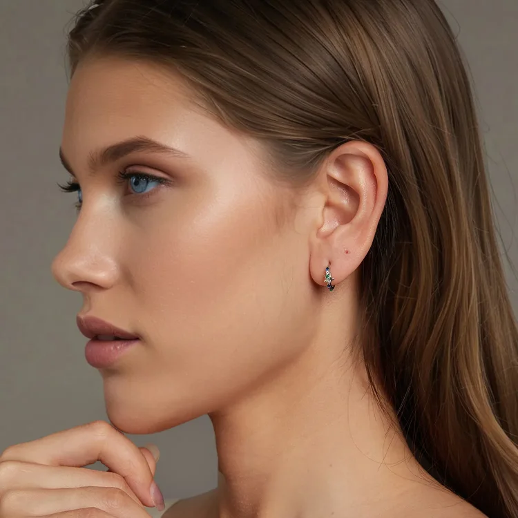PANDORA Style Barvni zvezdni uhani - BSE1048