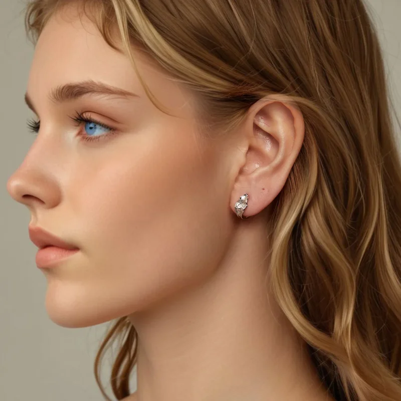 (slika za) PANDORA Style Bleščeči srebrni uhani - BSE1062 - Ogled 7