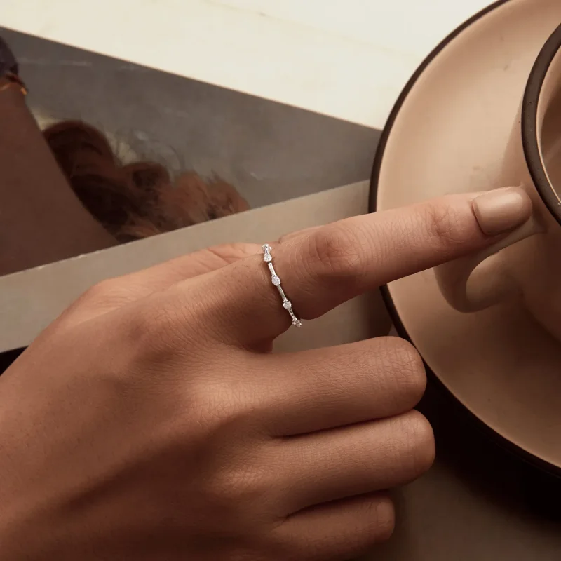 (slika za) PANDORA Style Izjemen majhen enojni prstan - BSR576 - Ogled 5