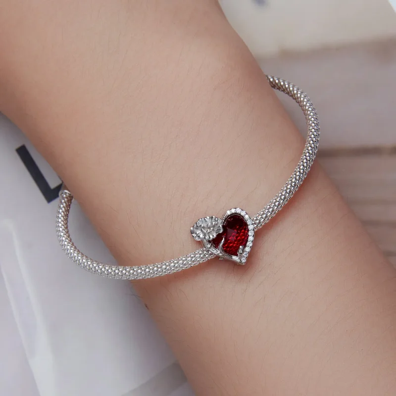 (slika za) PANDORA Style Januarski obesek s srčki iz rojstnega kamna - BSC660-1 - Ogled 6