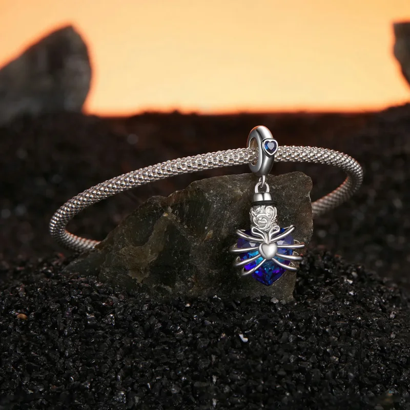 (slika za) PANDORA Style Memorial Rose Heart Blue - BSC1058-BU - Ogled 3