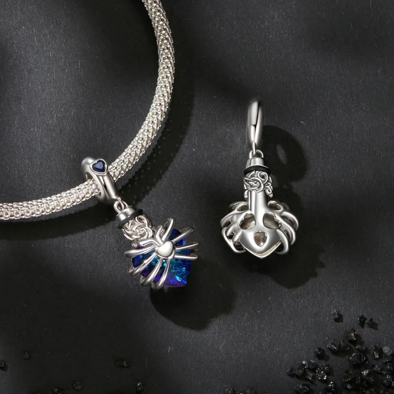 (slika za) PANDORA Style Memorial Rose Heart Blue - BSC1058-BU - Ogled 4