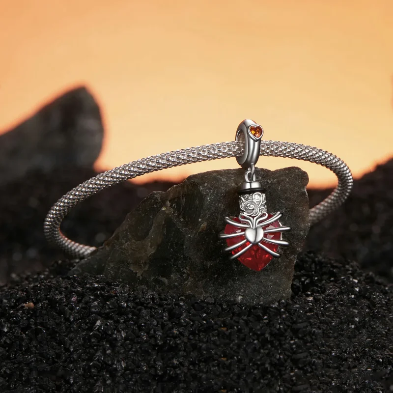 (slika za) PANDORA Style Memorial Rose Heart Red - BSC1058-RD - Ogled 3