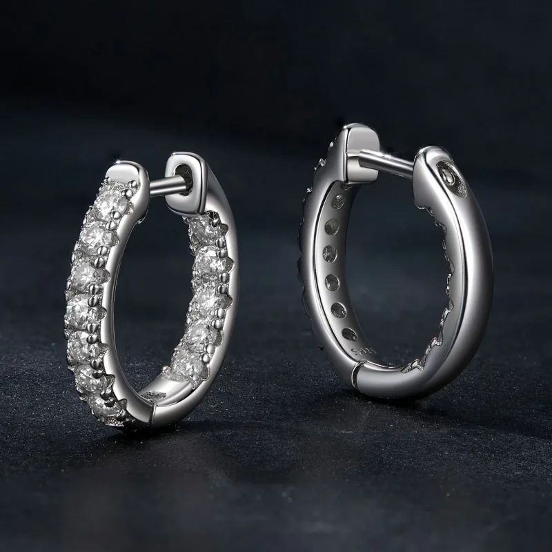 (slika za) PANDORA Style Moissanite bleščeči uhani (z enim certifikatom) - MSE060 - Ogled 3