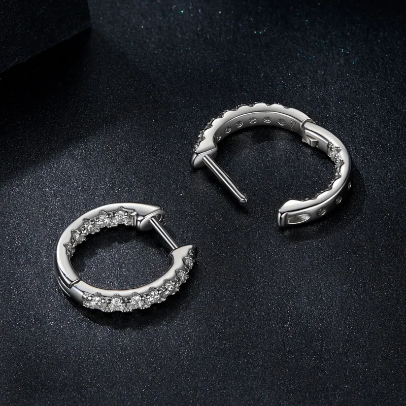 (slika za) PANDORA Style Moissanite bleščeči uhani (z enim certifikatom) - MSE060 - Ogled 4