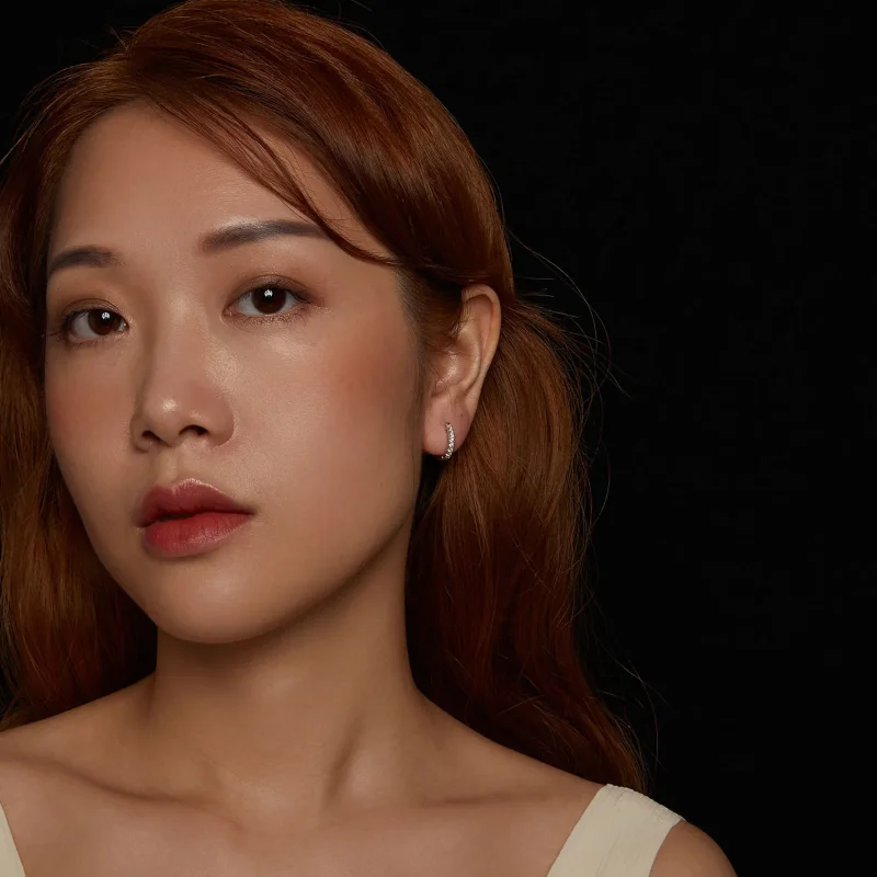 (slika za) PANDORA Style Moissanite bleščeči uhani (z enim certifikatom) - MSE060 - Ogled 10