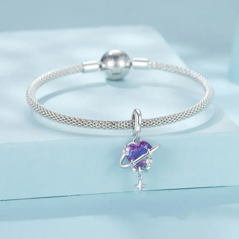 (slika za) PANDORA Style Obesek z vijoličnim in roza prelivom zvezdnega neba - SCC2825 - Ogled 3