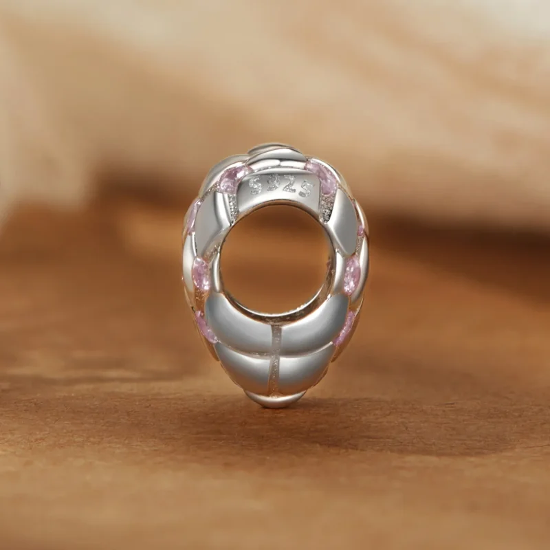 (slika za) PANDORA Style Pink diamantne kroglice v obliki srca - BSC1054 - Ogled 3