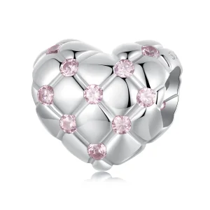 (slika za) PANDORA Style Pink diamantne kroglice v obliki srca - BSC1054