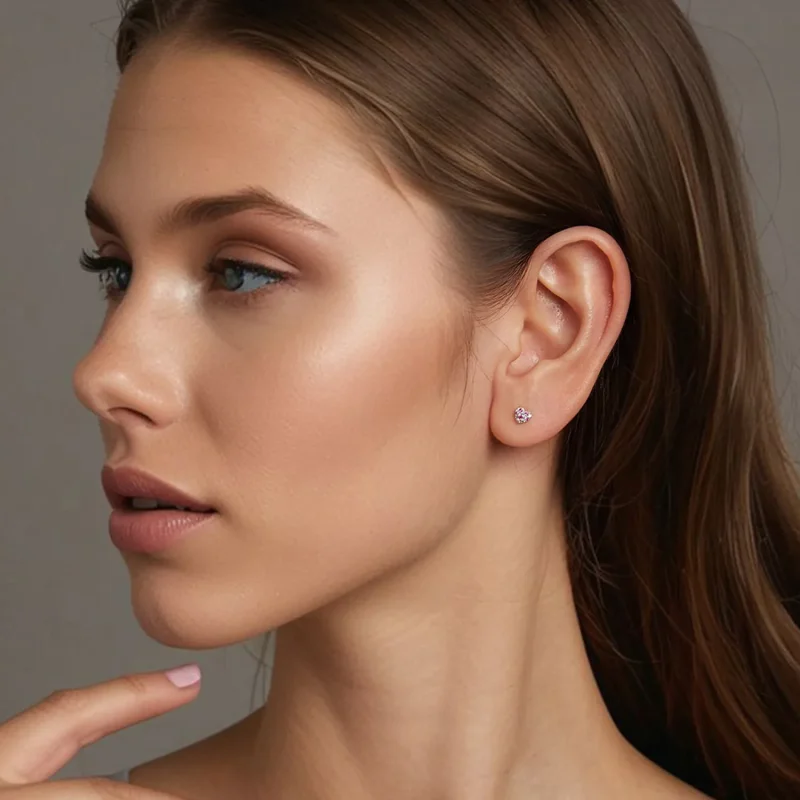 (slika za) PANDORA Style Pisani uhani s srčki - BSE1044 - Ogled 8